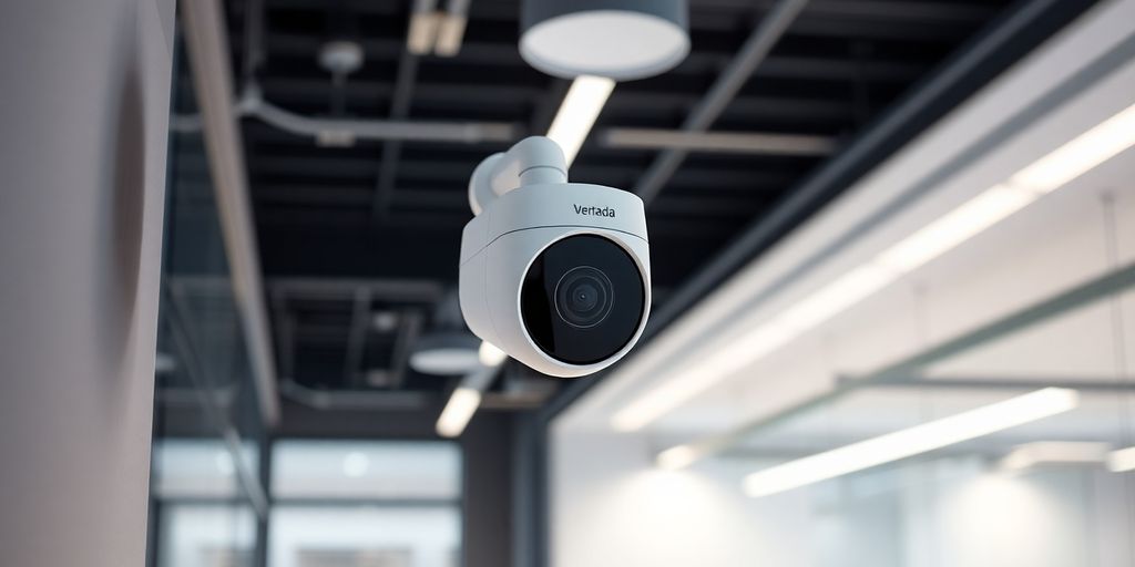 Verkada cloud camera in a modern office setting.