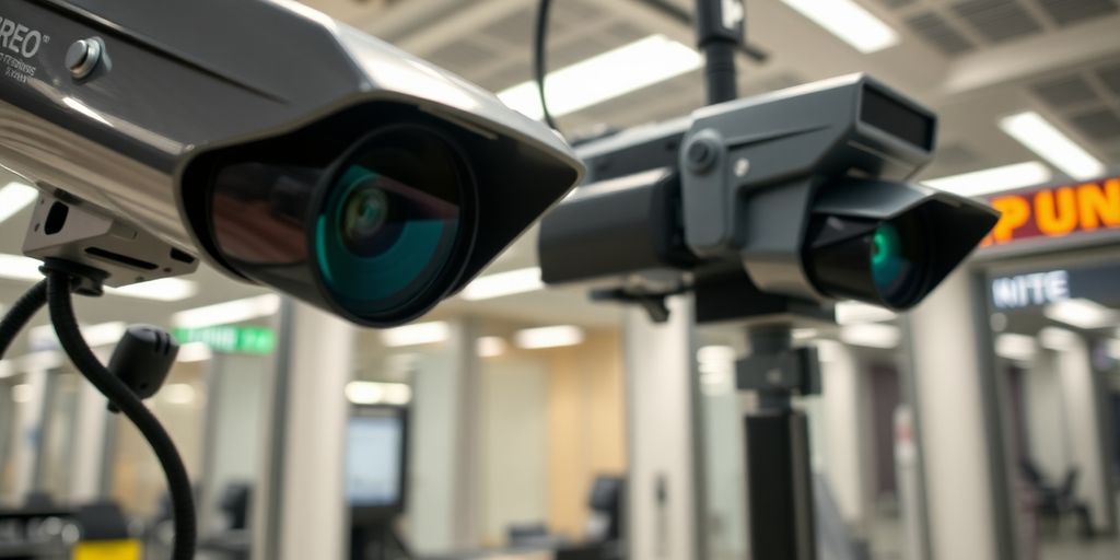 Advanced weapons detection technology in a security setting.
