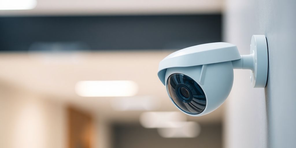 Modern security camera in a secure environment.