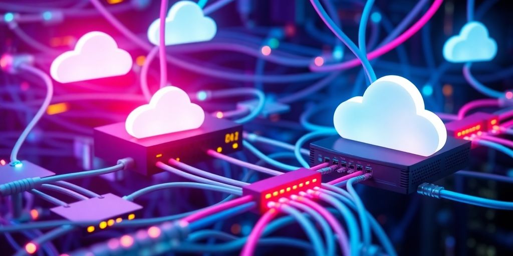Interconnected devices in a vibrant network environment.