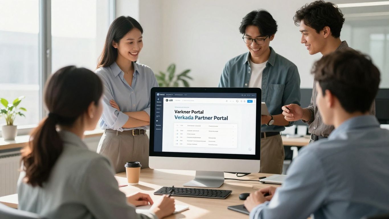 Verkada Partner Portal interface on a monitor.